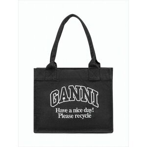 GANNI Rectangular Organic Cotton Tote Bag